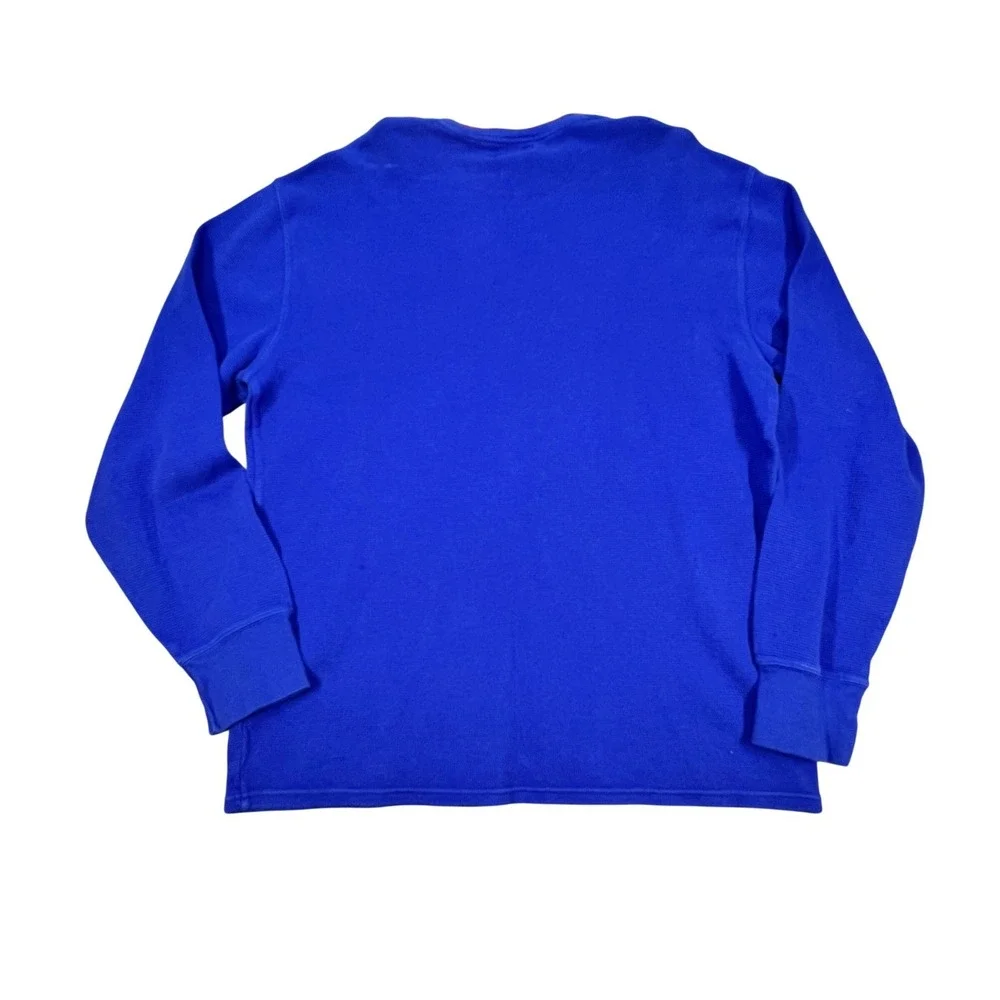 Polo Ralph Lauren Blue Orange Ringer Waffle Knit Thermal Shirt Mens XL